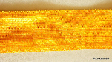 Yellow Thread Lace Trim, Approx. 65mm wide